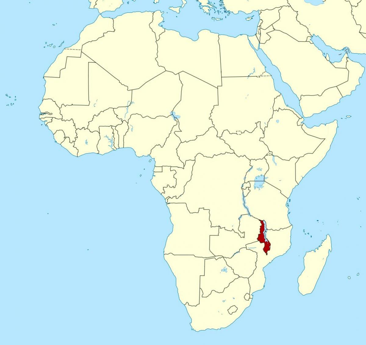 Malawi localização no mapa