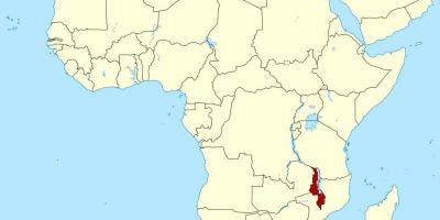 Malawi localização no mapa