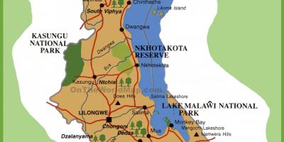 Mapa de Malawi e países vizinhos